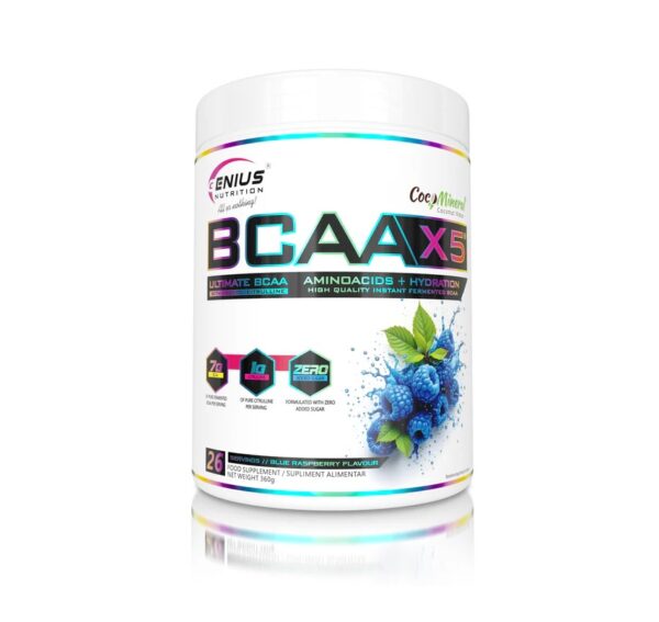 BCAA Blue Raspberry - Genius Nutrition Supliment BCAA cu aromă de zmeură albastră, 360g, Genius Nutrition.