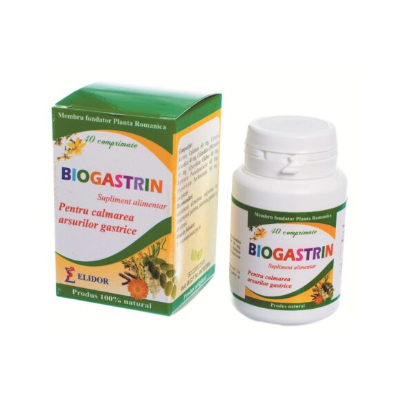 Cutie cu comprimate Biogastrin pentru calmarea arsurilor gastrice.