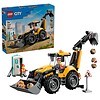 Mașină de construcții LEGO City, set de joacă pentru copii Jucărie LEGO City pentru construcții, mașină de teren galben și negru cu accesorii și semne de sigur.