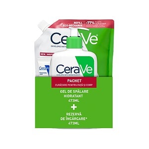 Gel de Spalare CeraVe hidratant 473 ml Gel de spalare hidratant CeraVe pentru față și corp, pachet 473 ml.