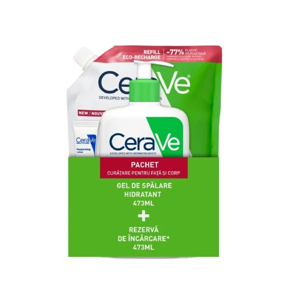 Gel de Spalare CeraVe hidratant 473 ml Gel de spalare hidratant CeraVe pentru față și corp, pachet 473 ml.