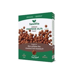 Cereale proteice Sanovita cu cacao Pachet cu cereale proteice Sanovita cu cacao, sursă naturală de fibre și proteine pentru un stil de.