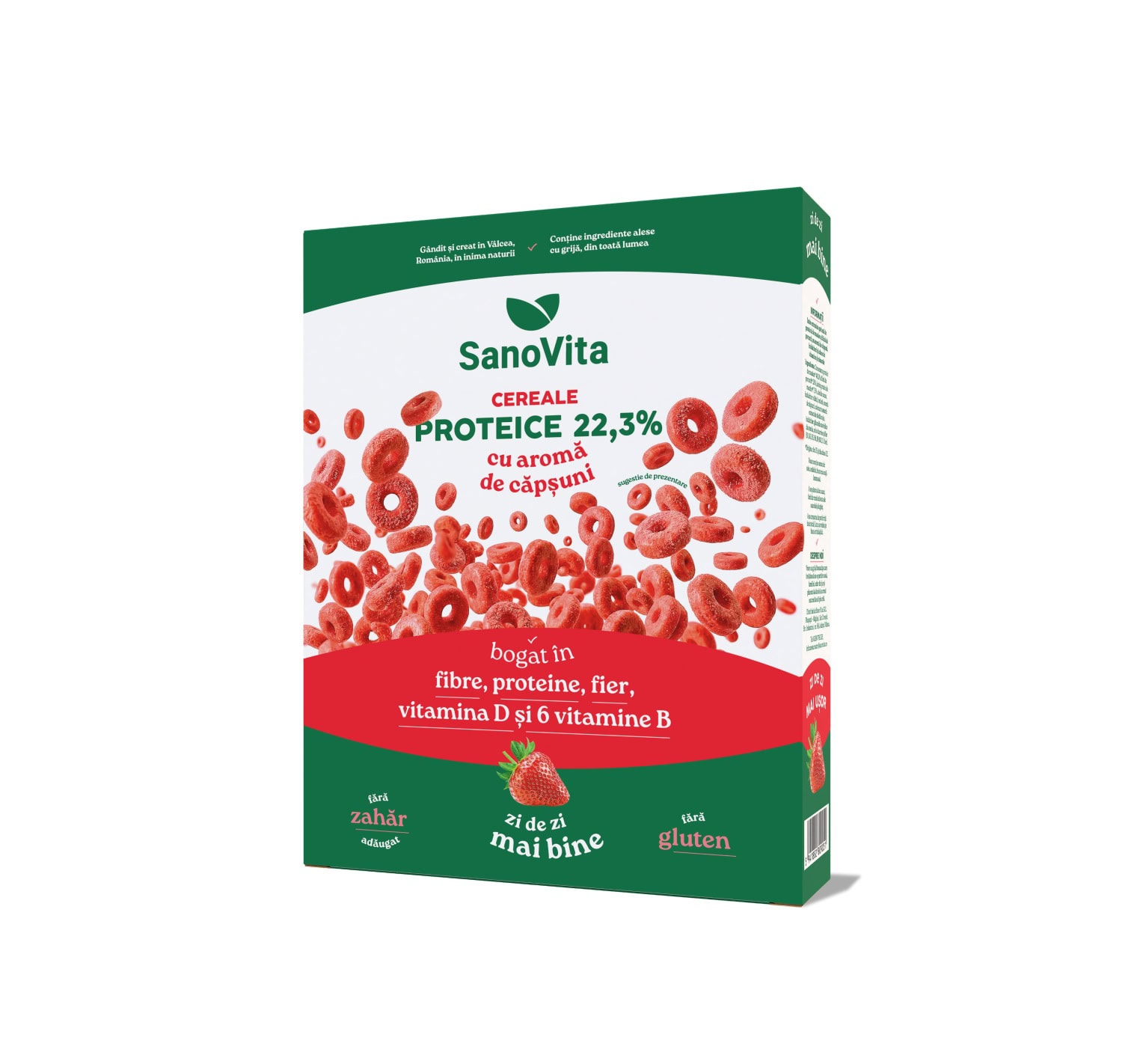 Cereale Proteice cu Căpșuni, 250g, SanoVita