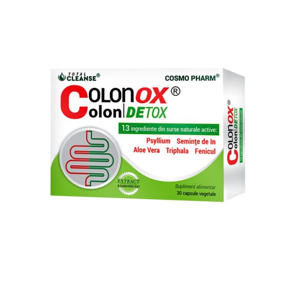 Colonox Detox - Capsule pentru detoxifiere Cutie cu capsule Colonox Detox pentru detoxifiere colon.