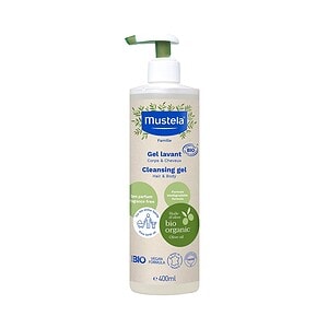 Gel de curățare bio pentru păr și corp Mustela, 400ml, fără parfum. Gel de Curatare Eco pentru Par si Corp, 400 ml, Mustela
