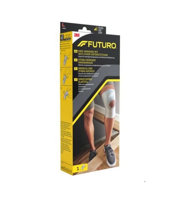 Genunchieră Futuro cu Stabilizator L Genunchieră Futuro cu stabilizator pentru sprijin și confort.