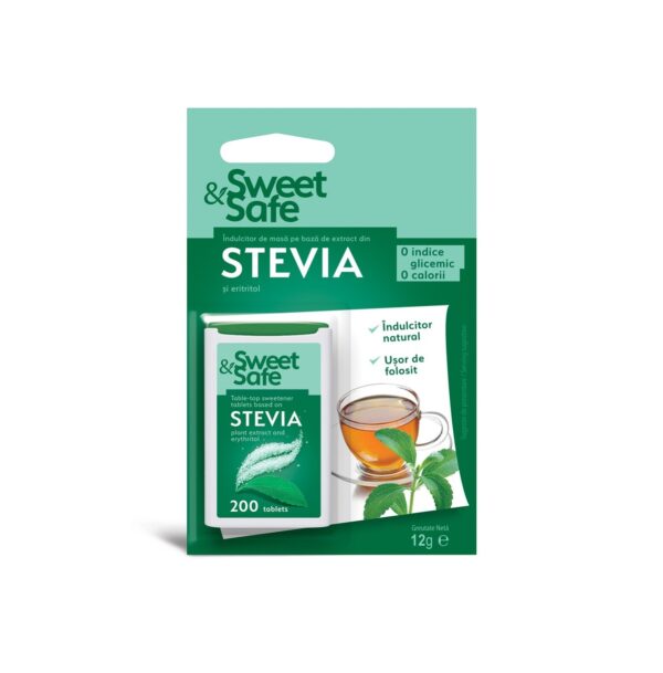 Indulcitor Natural din Stevia, 200 Tablete, Sweet & Safe
