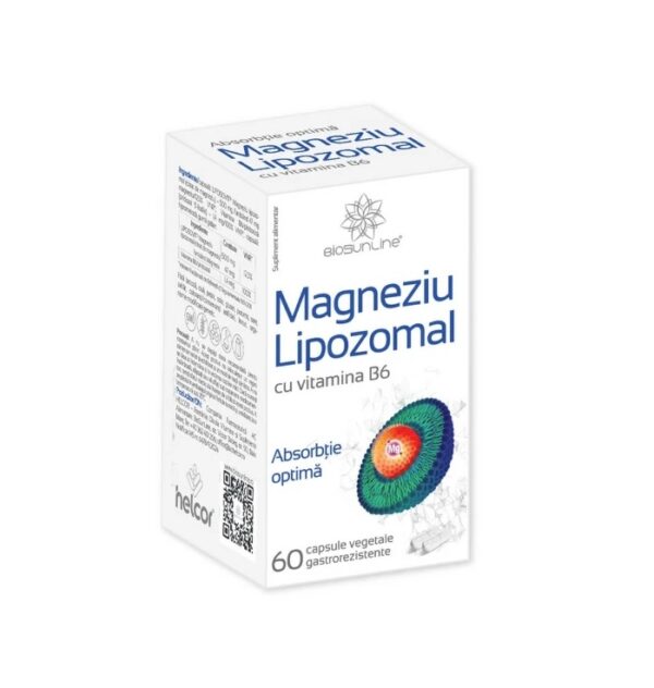 Magneziu Lipozomal cu Vitamina B6, 60 Capsule, Helcor