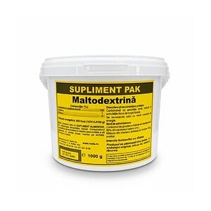 Maltodextrină - Supliment alimentar pentru energie Recipient cu Maltodextrină, supliment pentru energie și recuperare musculară.