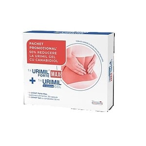 Pachet Urimil Forte Max și Gel Urimil Pachet Urimil Forte Max și Gel Urimil pentru sănătate urinară.