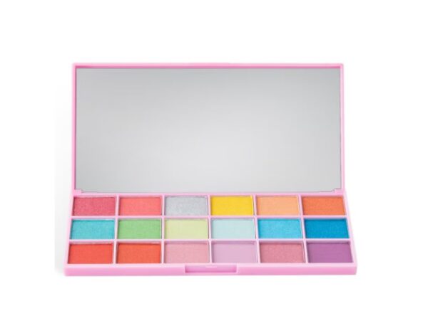 Paletă de farduri colorate pentru machiaj. Paletă de farduri pentru machiaj, ideală pentru look-uri creative și de zi cu zi.