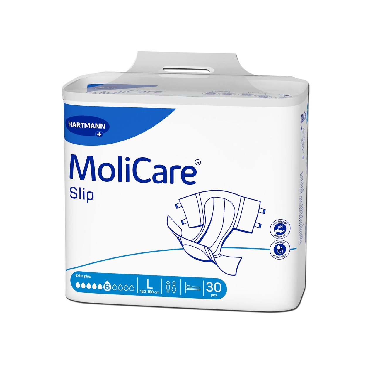 Scutece Incontinenta Severa Adulti MoliCare Slip Extra Plus, Marime L, 30 Bucati, Hartmann