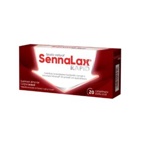SennaLax Rapid - Laxativ natural pentru constipație Cutie cu 20 de comprimate SennaLax Rapid pentru tratament natural al constipației.