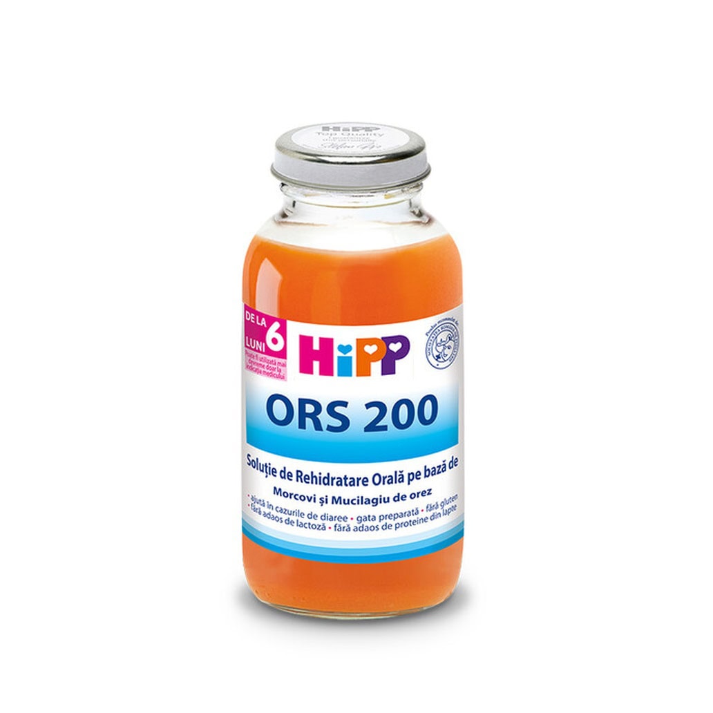 Solutie de Rehidratare Orala pe Baza de Morcov si Orez ORS 200, 200 ml, Hipp