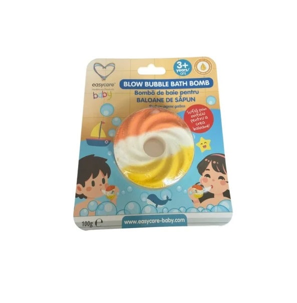 Bomba de baie cu efect baloane Bomba de baie cu efect baloane, parfum de pepene galben pentru bebeluși.