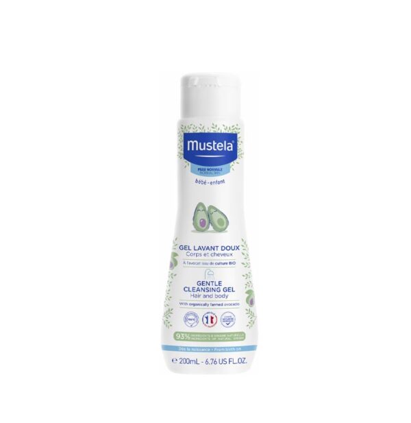 Gel de Curățare Mustela pentru Par și Corp Gel de curățare delicat pentru păr și corp Mustela, 200ml.