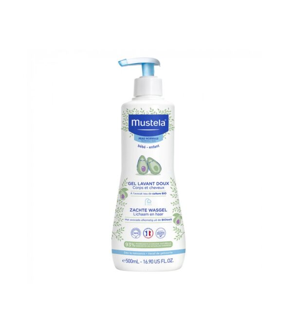 Gel de Curățare Eco pentru Păr și Corp Gel de curățare Mustela pentru păr și corp, 500ml, formulă naturală.