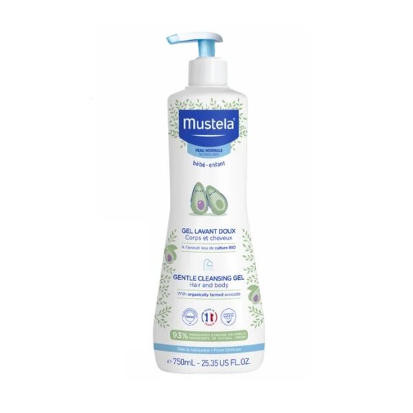 Gel de Curățare pentru Păr și Corp Mustela Gel de curățare Mustela pentru păr și corp, 750ml, pentru bebeluși și copii.