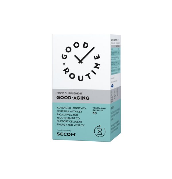 Supliment alimentar pentru anti-îmbătrânire Cutie cu capsule vegetale pentru anti-îmbătrânire și vitalitate, de la Farmacia Morpheus.