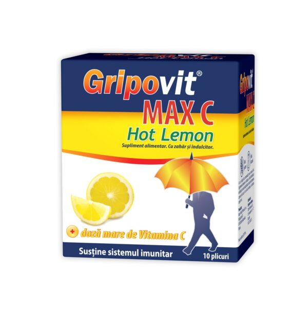 gripovit-max-c-hot-lemon-10-plicuri-zdrovit-O44531-farmacia-morpheus Gripovit Max C Hot Lemon, 10 Plicuri, Zdrovit