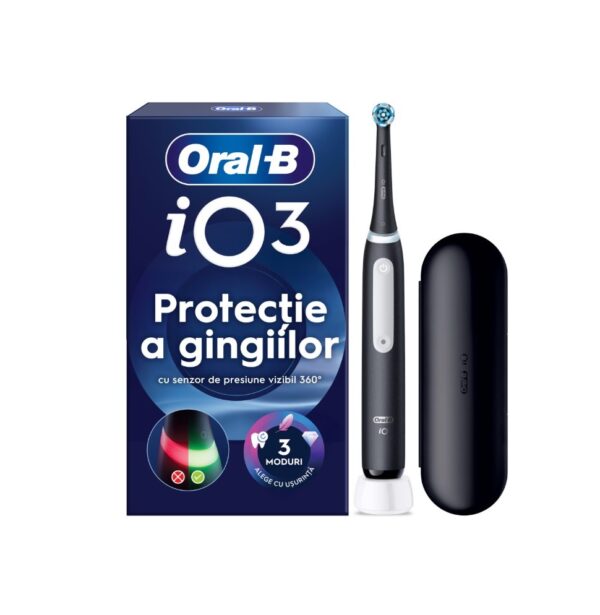periuta-de-dinti-electrica-io-3-1-rezerva-1-trusa-de-voiaj-negru-oral-b-O42002-faramcia-morpheus Periuta de Dinti Electrica iO 3, 1 Rezerva, 1 Trusa de Voiaj, Negru, Oral-B