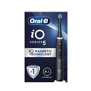 Periuță de Dinți Electrică iO 5 + Trusa de Voiaj, 1 Vârf, Negru, Oral-B