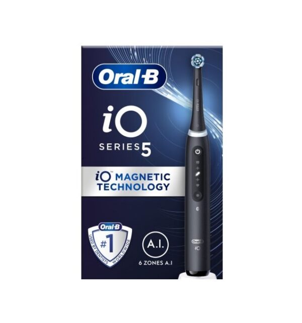 periuta-de-dinti-electrica-io-5-trusa-de-voiaj-1-varf-negru-oral-b-O44558-farmacia-morpheus Periuță de Dinți Electrică iO 5 + Trusa de Voiaj, 1 Vârf, Negru, Oral-B