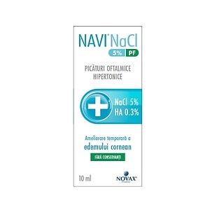 Picaturi Oftalmice Hipertonice Navi NaCl 5% PF, 10 ml, Novax Pharma