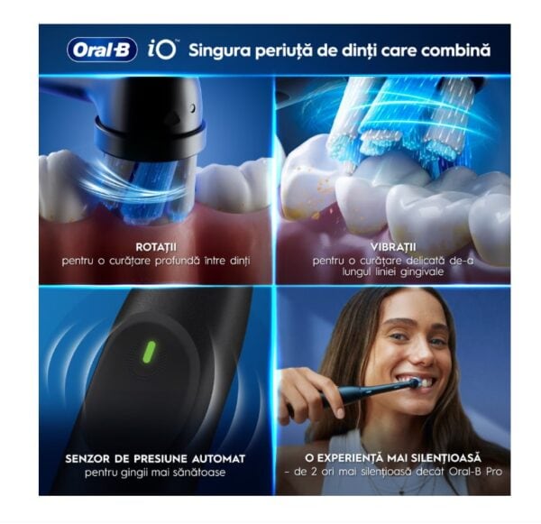 Set 2 Periute de Dinti Rlectrice iO 2, Negru si Verde, 2 Capete de Periaj, Incarcator, Oral-B
