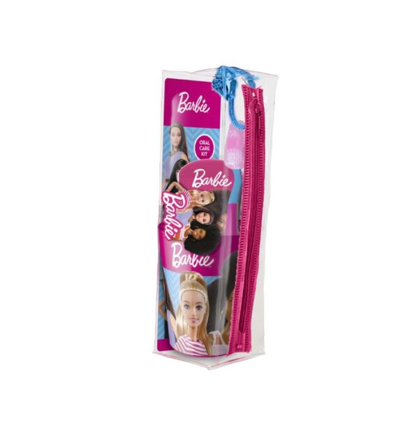 set-voiaj-periuta-pahar-pasta-cu-aroma-de-menta-pentru-copii-barbie-3-ani-mr-white-O40625-farmacia-morpheus Set Voiaj Periuta + Pahar + Pasta cu Aroma de Menta pentru Copii, Barbie, +3 Ani, Mr. White
