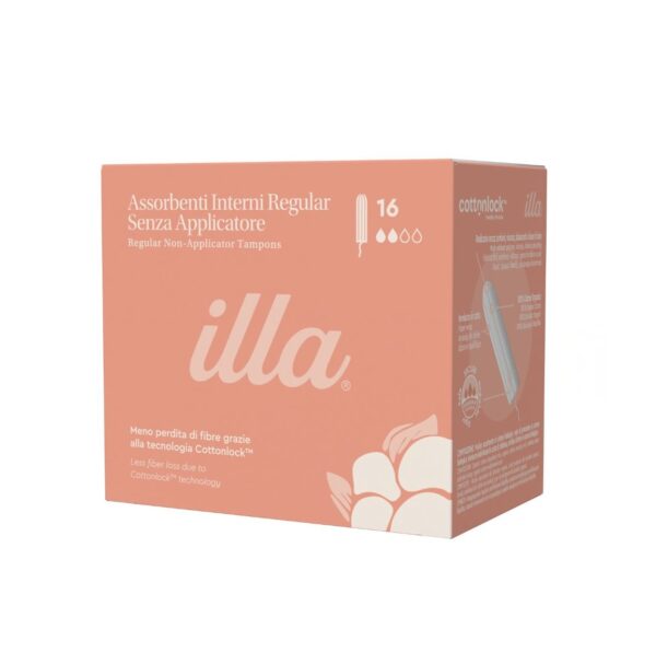 Tampoane Interne din Bumbac Organic, Regular, 16 Bucati, Illa