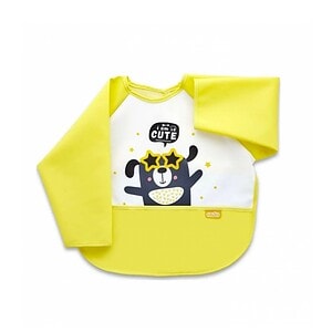 baveta-galben-cu-maneci-si-buzunar-polly-bib-babyjem-O44740-farmacia-morpheus Baveta Galben cu Maneci si Buzunar, Polly Bib, BabyJem