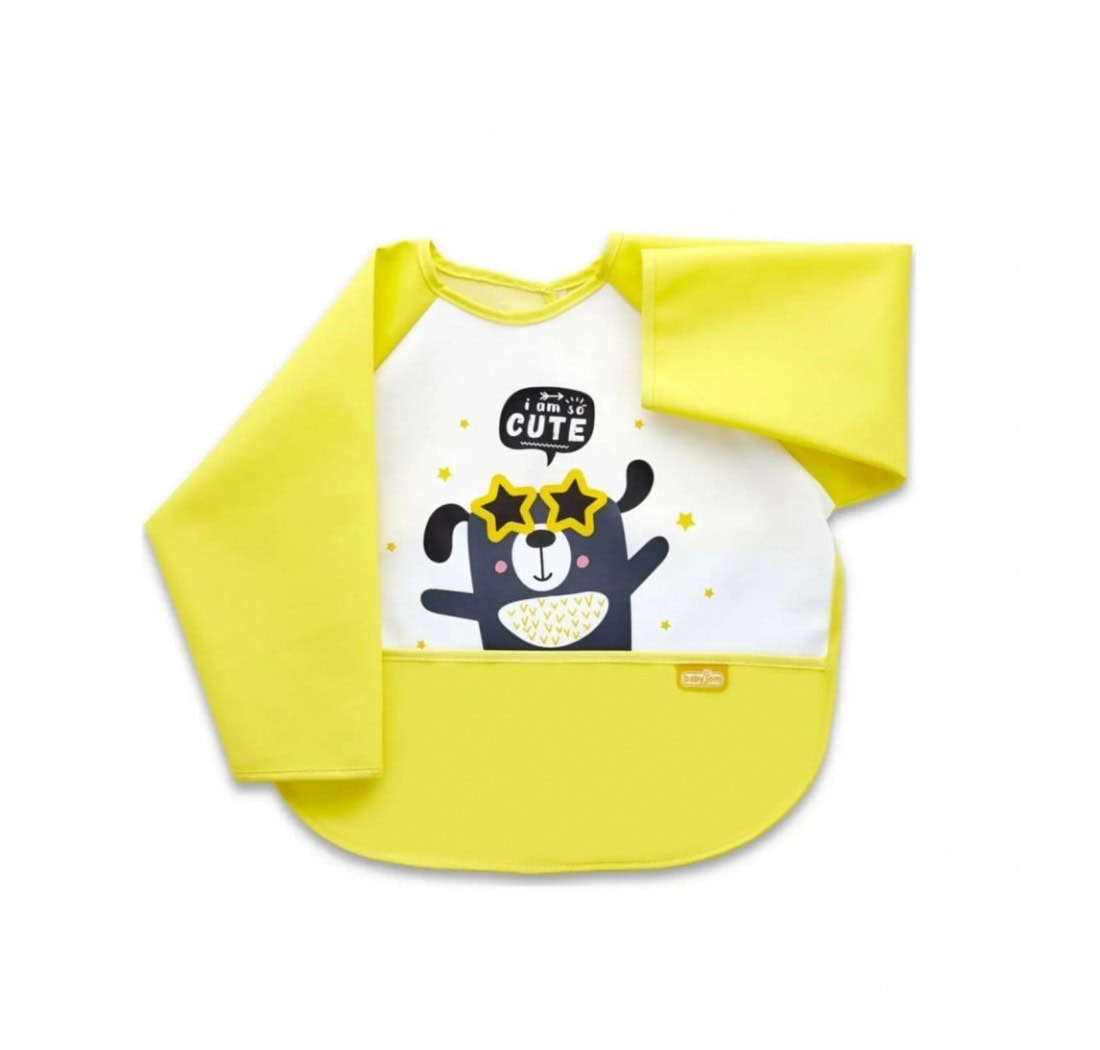 Baveta Galben cu Maneci si Buzunar, Polly Bib, BabyJem