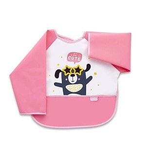 baveta-roz-cu-maneci-si-buzunar-polly-bib-babyjem-O44739-farmacia-morpheus Baveta Roz cu Maneci si Buzunar, Polly Bib, BabyJem