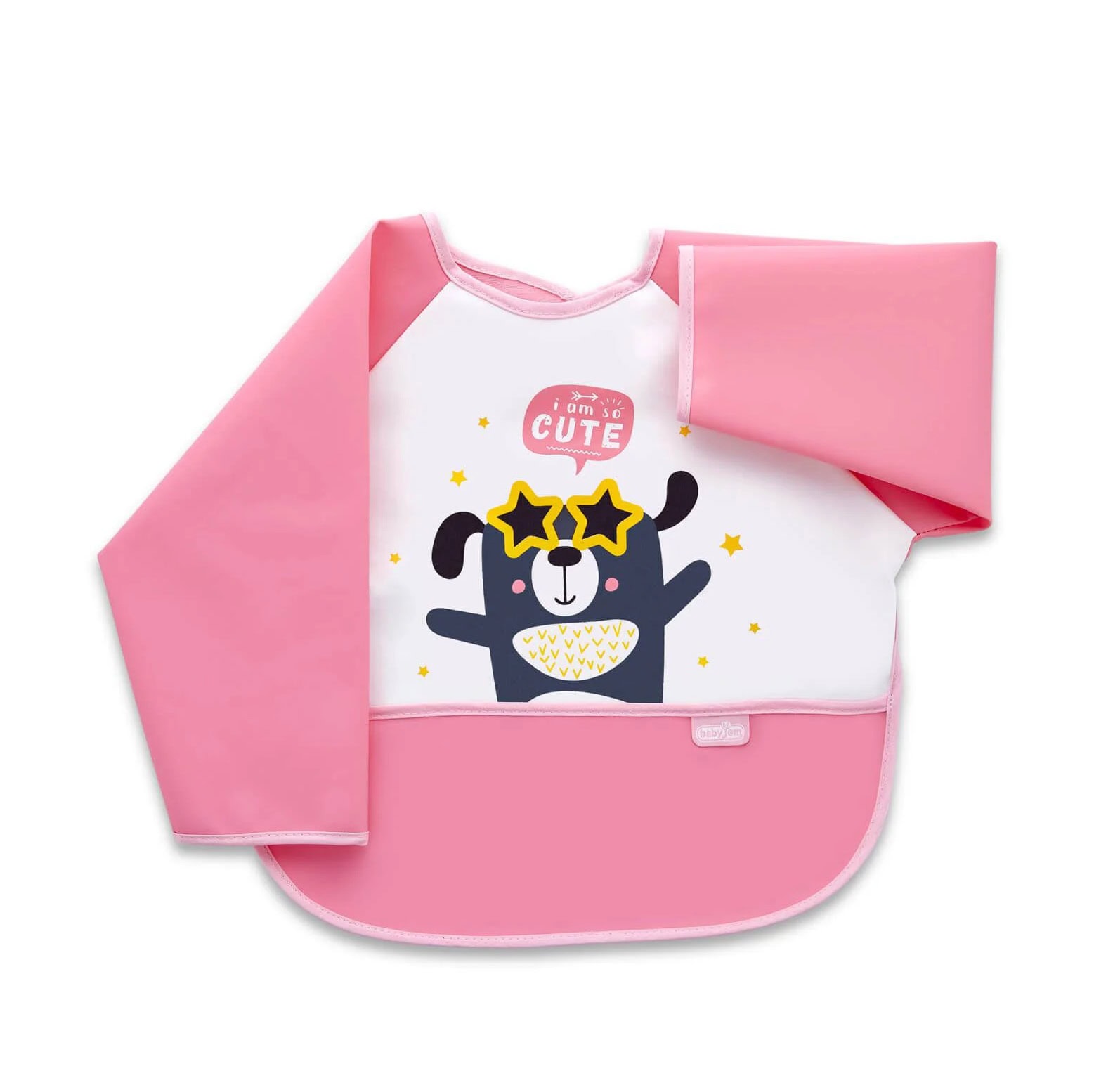 Baveta Roz cu Maneci si Buzunar, Polly Bib, BabyJem