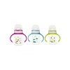 Biberon cu Gat Larg si Manere, Diverse Culori, Tetina Silicon, 0+, 150 ml, Minut Baby