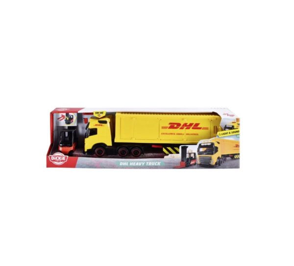 Camion DHL Dickie, 35cm, +3 Ani Camion DHL Dickie pentru copii, jucărie de colecție, 35cm, pentru +3 ani.