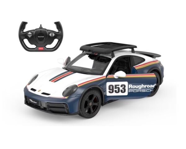 Mașină radio comandă Porsche 911 Dakar, scara 1:14, Rastar.