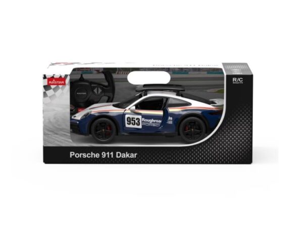 Mașină telecomandă Porsche 911 Dakar, scara 1:32, Rastar, pentru colecție.