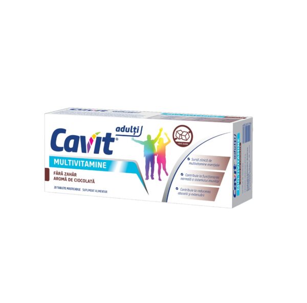 multivitamine-pentru-adulti-cu-aroma-de-ciocolata-cavit-20-tablete-masticabile-biofarm-O33942-farmacia morpheus Multivitamine pentru Adulti cu Aroma de Ciocolata Cavit, 20 Tablete Masticabile, Biofarm