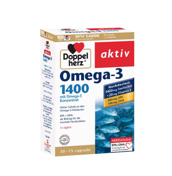 Omega-3, 1400 mg, 30 + 15 Capsule, Doppelherz