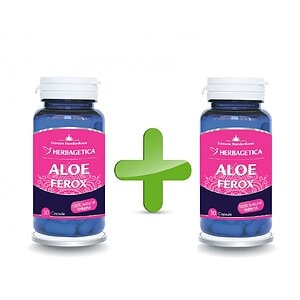 Pachet Aloe Ferox, 30 + 30 capsule, Herbagetica