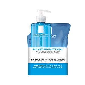 pachet-gel-de-dus-calmant-si-protector-lipikar-400-ml-rezerva-400-ml-la-roche-posay-O44760-farmacia-morpheus Pachet Gel de Dus Calmant si Protector Lipikar, 400 ml + Rezerva, 400 ml, La Roche-Posay