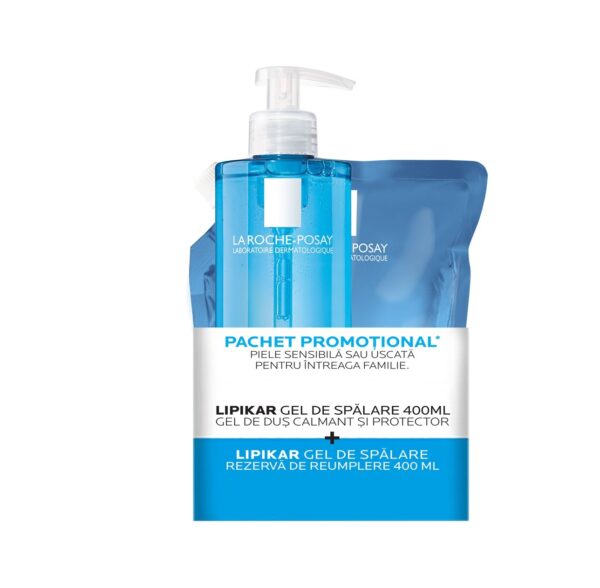 pachet-gel-de-dus-calmant-si-protector-lipikar-400-ml-rezerva-400-ml-la-roche-posay-O44760-farmacia-morpheus Pachet Gel de Dus Calmant si Protector Lipikar, 400 ml + Rezerva, 400 ml, La Roche-Posay