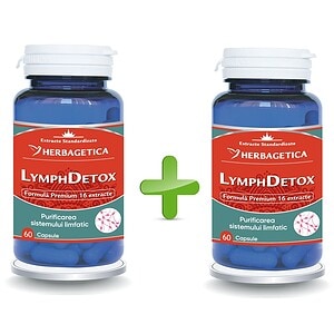 Pachet Lymph Detox, 60 + 60 Capsule, Herbagetica