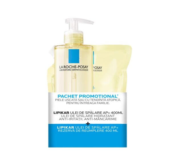 pachet-ulei-spalare-hidratant-pentru-piele-uscata-sau-cu-tendinta-atopica-lipikar-ap-400-ml-rezerva-400-ml-la-roche-posay-O44761-farmacia-morpheus Pachet Ulei Spalare Hidratant pentru Piele Uscata sau cu Tendinta Atopica Lipikar AP+, 400 ml + Rezerva, 400 ml, La Roche-Posay