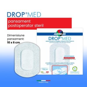 Pansament Steril Drop Med, 10x6cm, 5 Bucati, Master-Aid