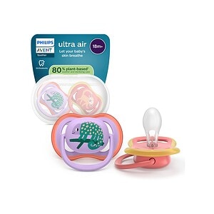 Set 2 Suzete Ultra Air, Mov/Roz, 18 luni+, SCF349/47, Philips Avent