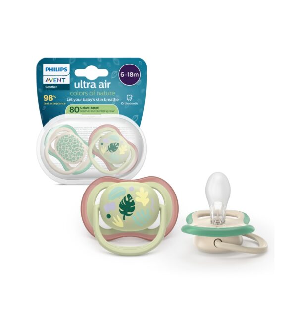 Set 2 Suzete Ultra Air, Natura, 6-18 luni, SCF087/17, Philips Avent
