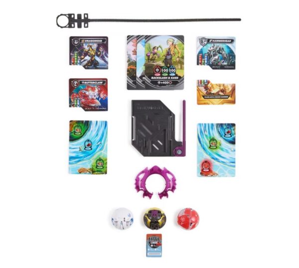 Set Dragonoid și Bakugan pentru copii Set Bakugan cu Dragonoid, Hammerhead, Butterclaw și accesorii.